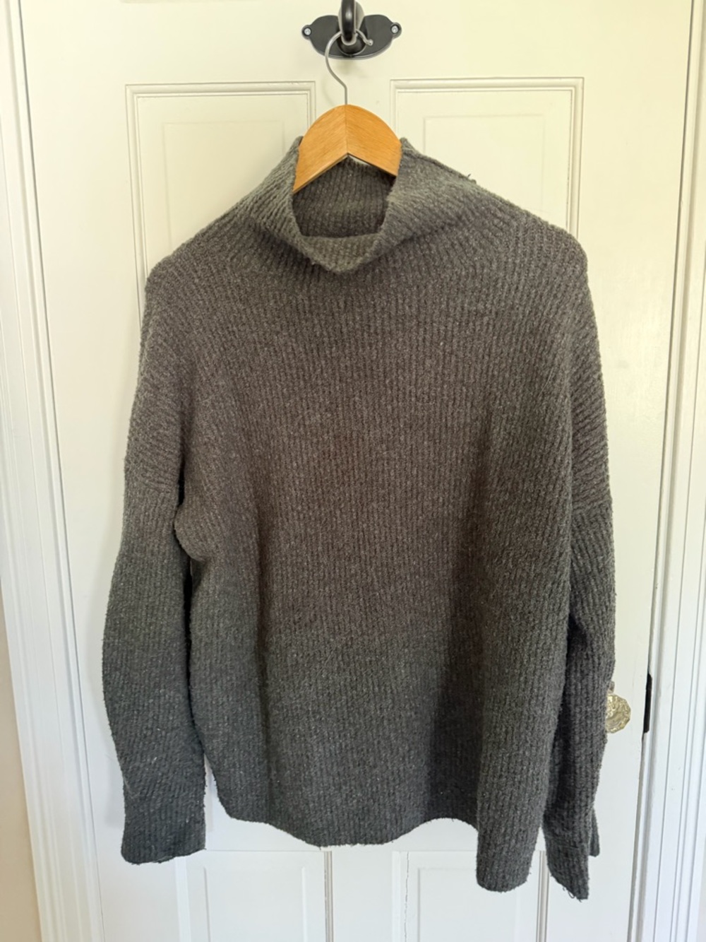 French Connection Women's Gray/Green Turtleneck Sweater